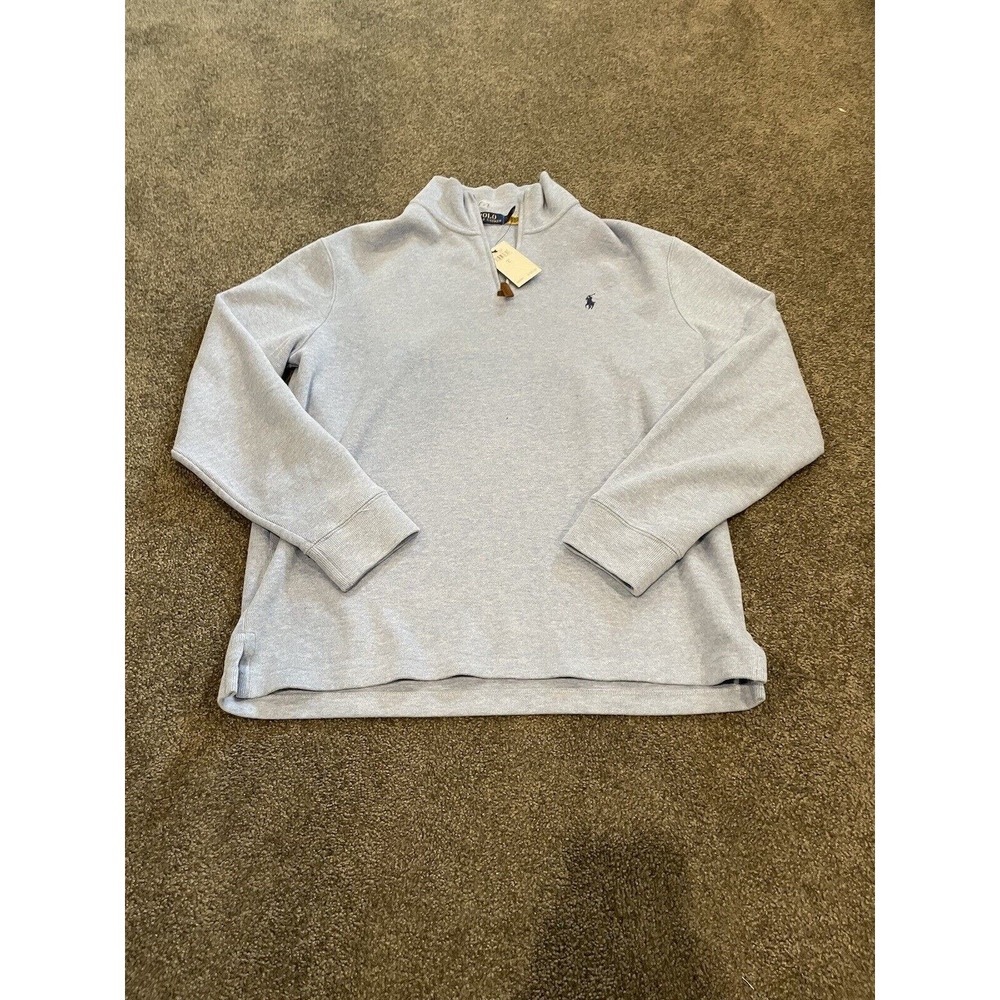 NWT Polo Ralph Lauren Men's Pullover 1/4 Quarter Zip Size L Baby Blue